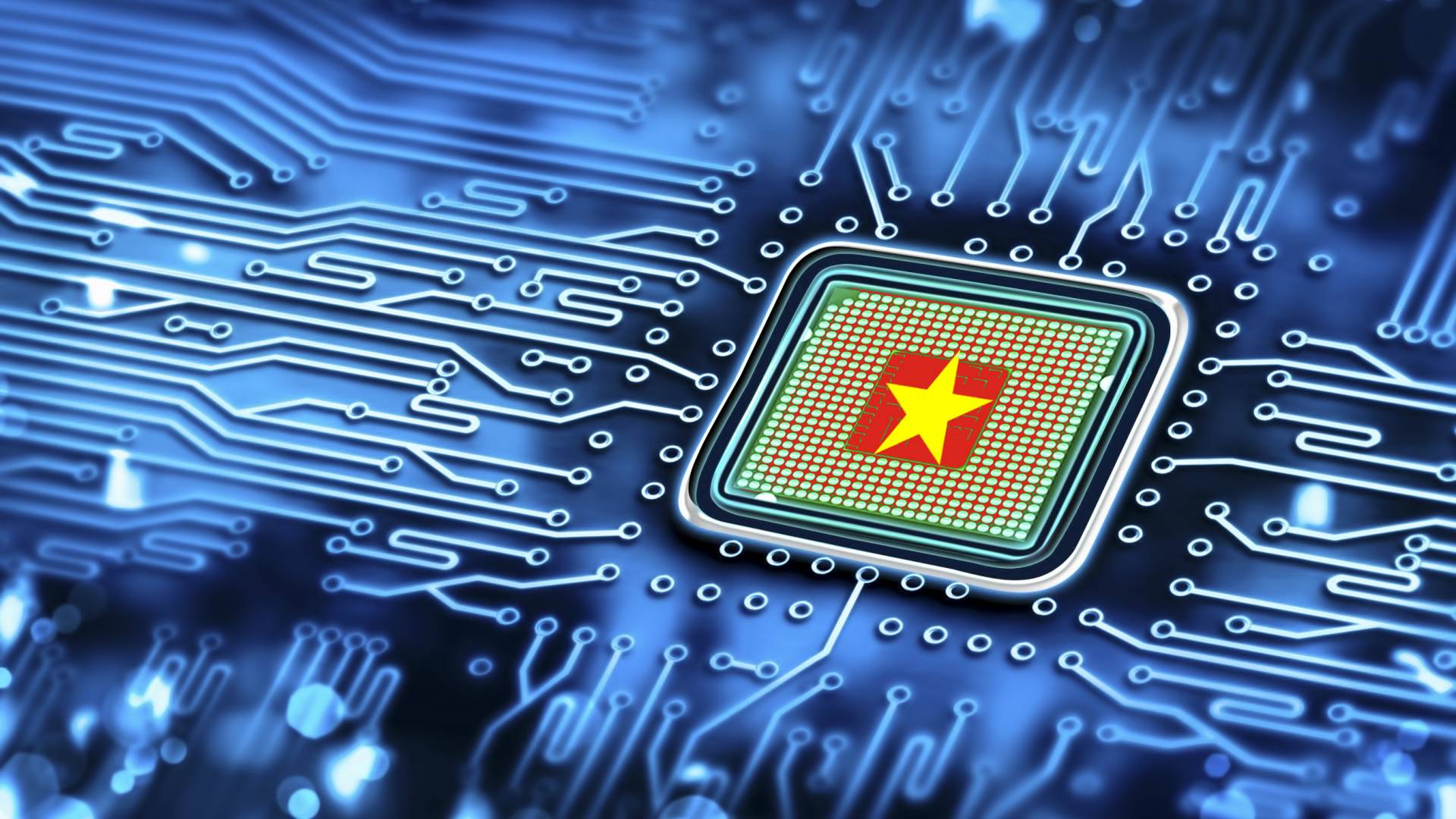 semiconductor chip with vietnam flag